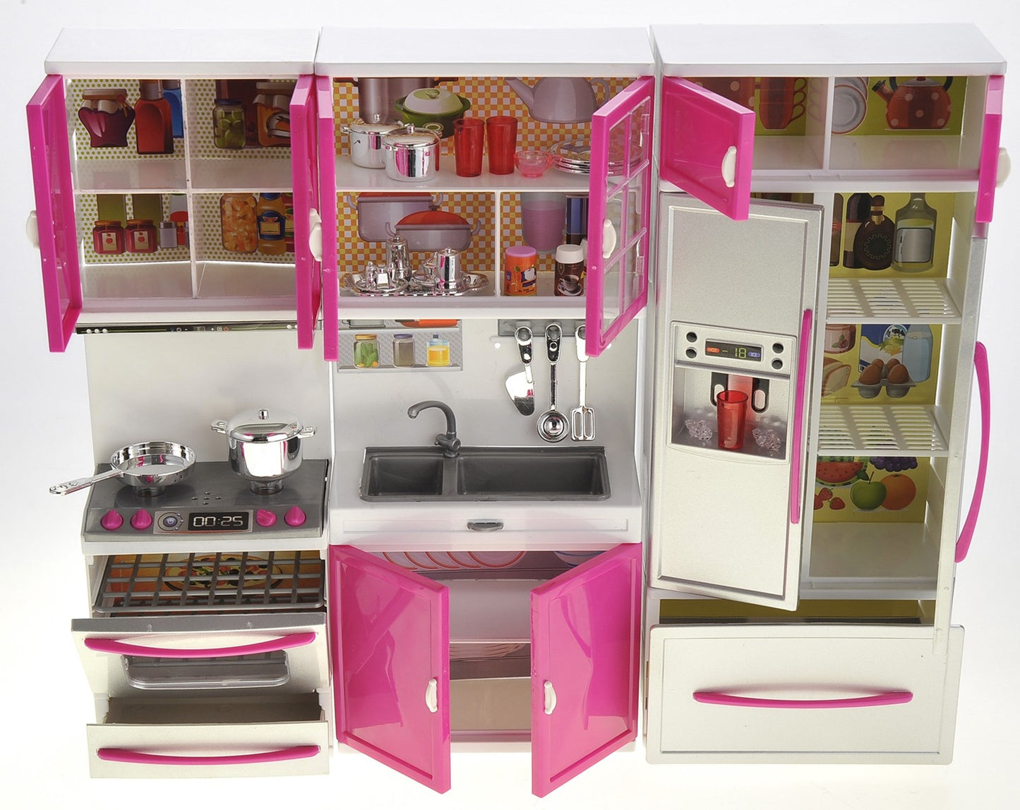 My Modern Kitchen Full Deluxe Kit Battery Operated Kitchen Playset: Refrigerator, Stove, Sink