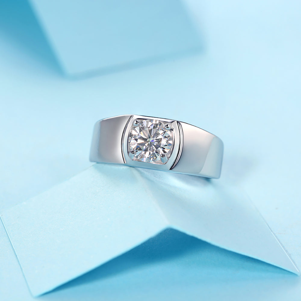 A Timeless Treasure: Classic 1ct 6.5MM Moissanite in S925 Silver(GZJZ-R10283-6.5MM)