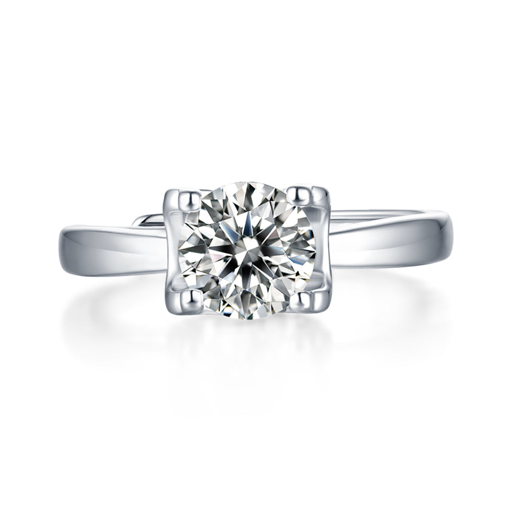 Women's Classic 1ct 6.5MM Moissanite Engagement Ring in S925 Silver(GZJZ-R10336-6.5MM)