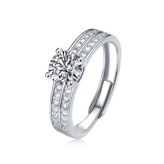 Women's A Timeless Treasure: Classic 1ct 6.5MM Moissanite in S925 Silver(GZJZ-R10772-6.5MM)