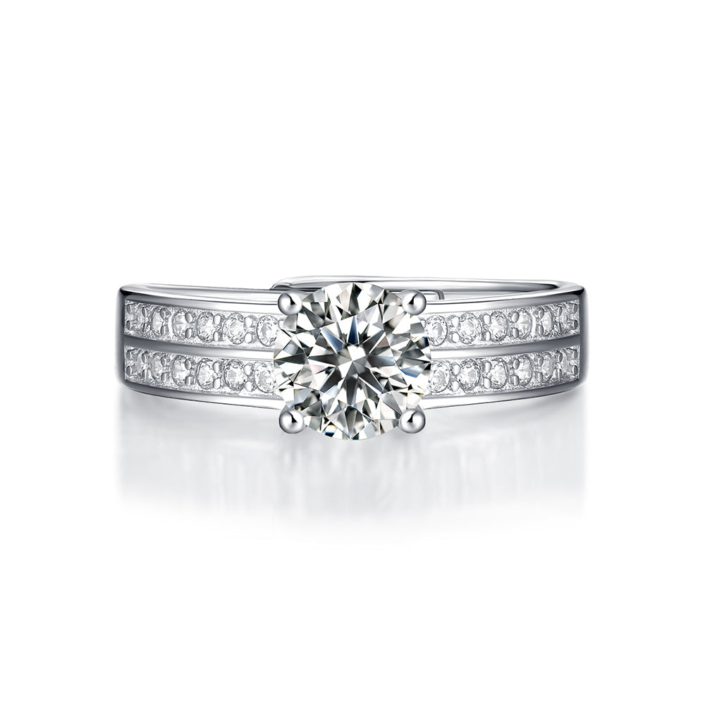 Women's A Timeless Treasure: Classic 1ct 6.5MM Moissanite in S925 Silver(GZJZ-R10772-6.5MM)