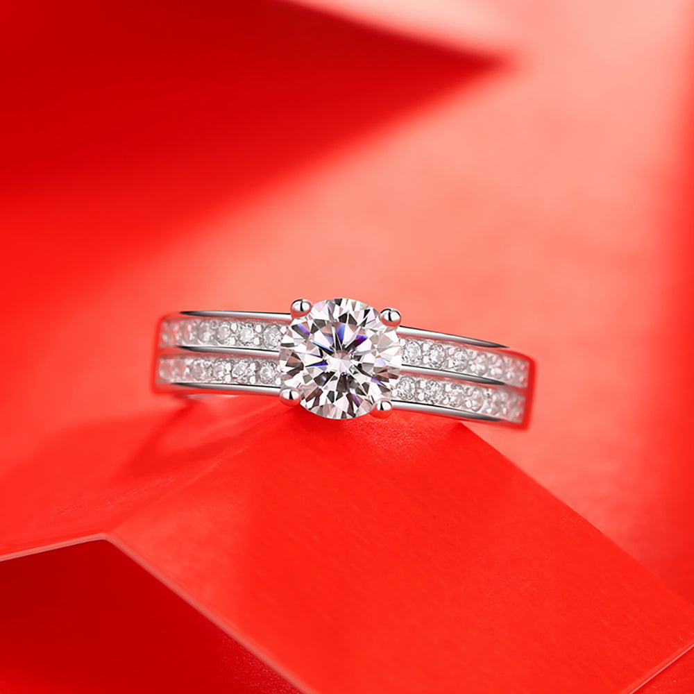 Women's A Timeless Treasure: Classic 1ct 6.5MM Moissanite in S925 Silver(GZJZ-R10772-6.5MM)