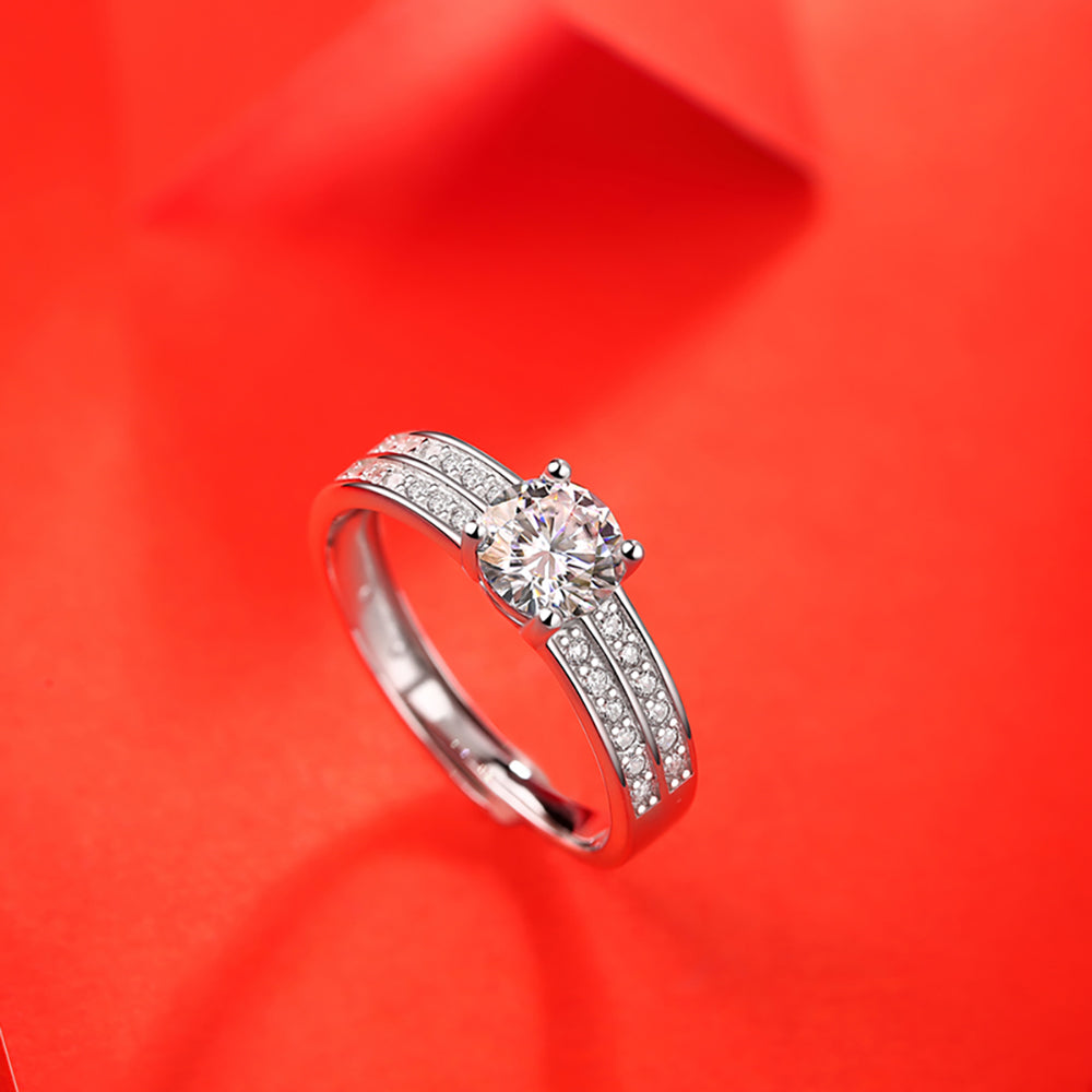 Women's A Timeless Treasure: Classic 1ct 6.5MM Moissanite in S925 Silver(GZJZ-R10772-6.5MM)