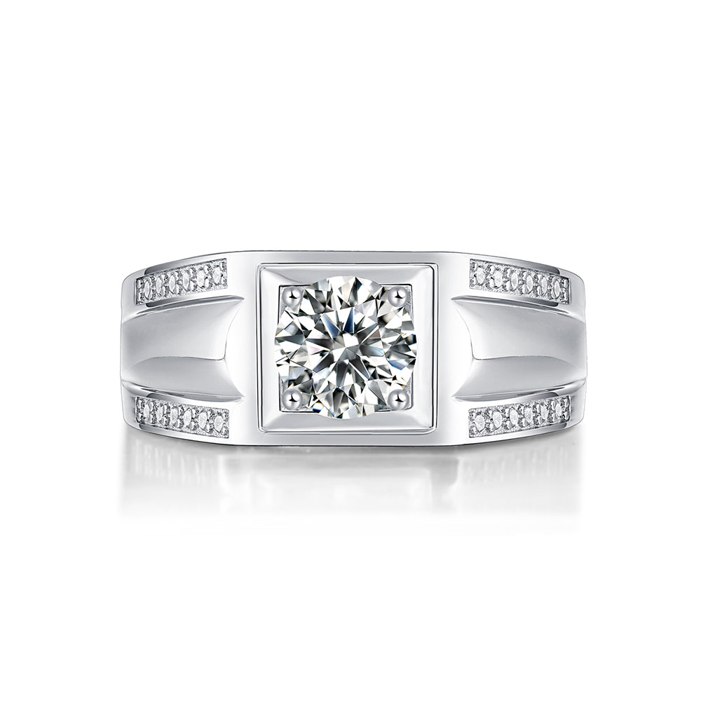 1ct 6.5MM Moissanite and silver promise ring with timeless sparkle(GZJZ-R11507-6.5MM)