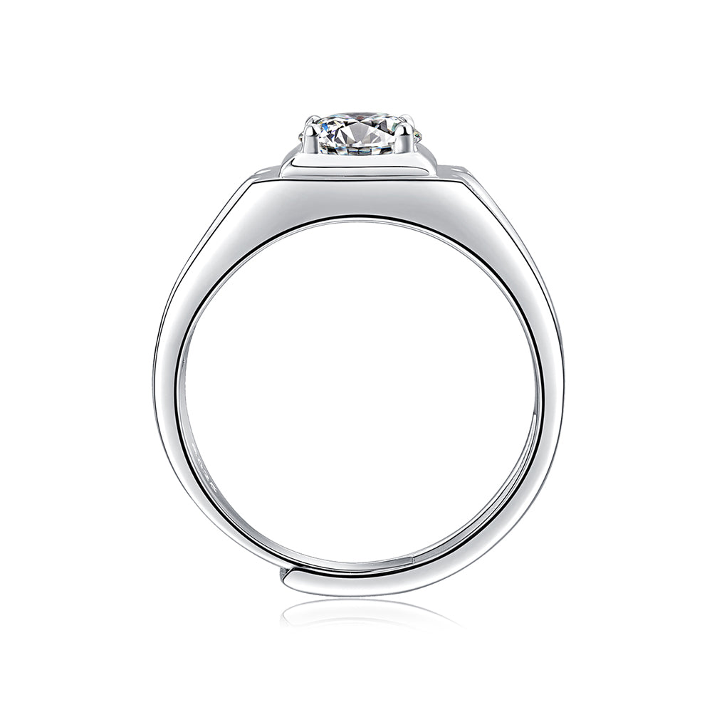 1ct 6.5MM Moissanite and silver promise ring with timeless sparkle(GZJZ-R11507-6.5MM)