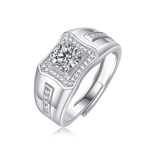 The Perfect 1ct 6.5MMMoissanite Ring for Every Occasion in Stunning Silver Sparkle(GZJZ-R11555-6.5MM)