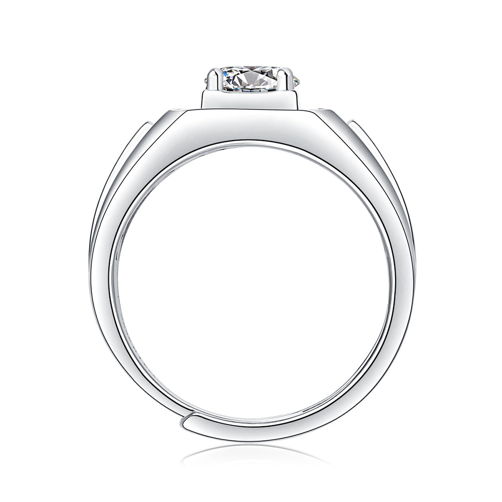 The Perfect 1ct 6.5MMMoissanite Ring for Every Occasion in Stunning Silver Sparkle(GZJZ-R11555-6.5MM)