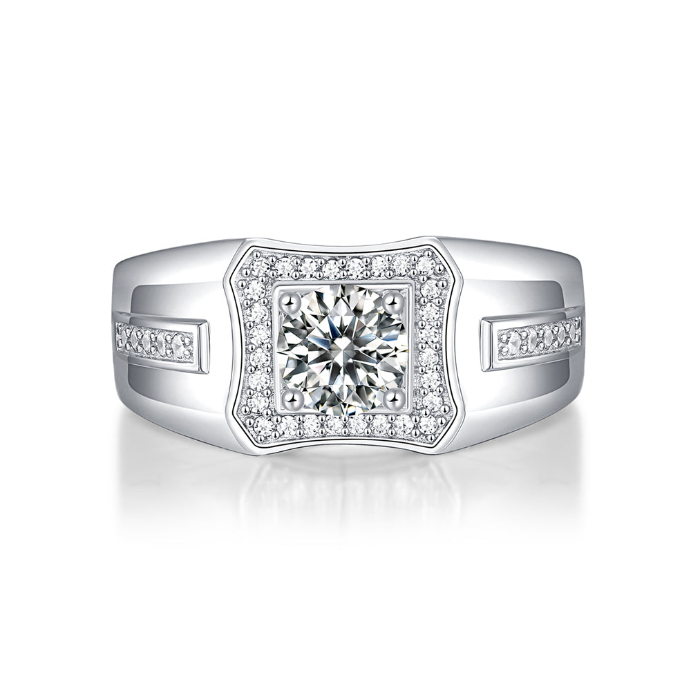 The Perfect 1ct 6.5MMMoissanite Ring for Every Occasion in Stunning Silver Sparkle(GZJZ-R11555-6.5MM)