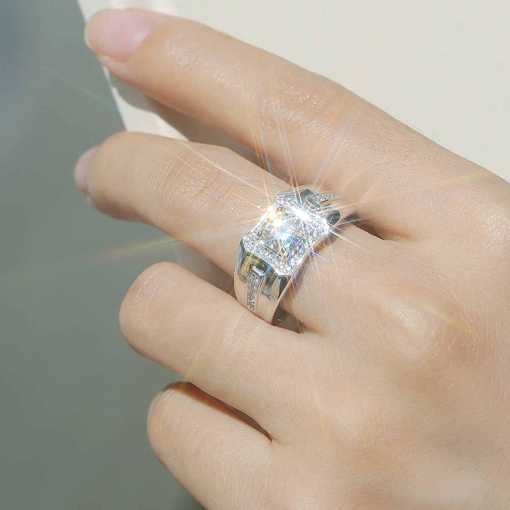 The Perfect 1ct 6.5MMMoissanite Ring for Every Occasion in Stunning Silver Sparkle(GZJZ-R11555-6.5MM)