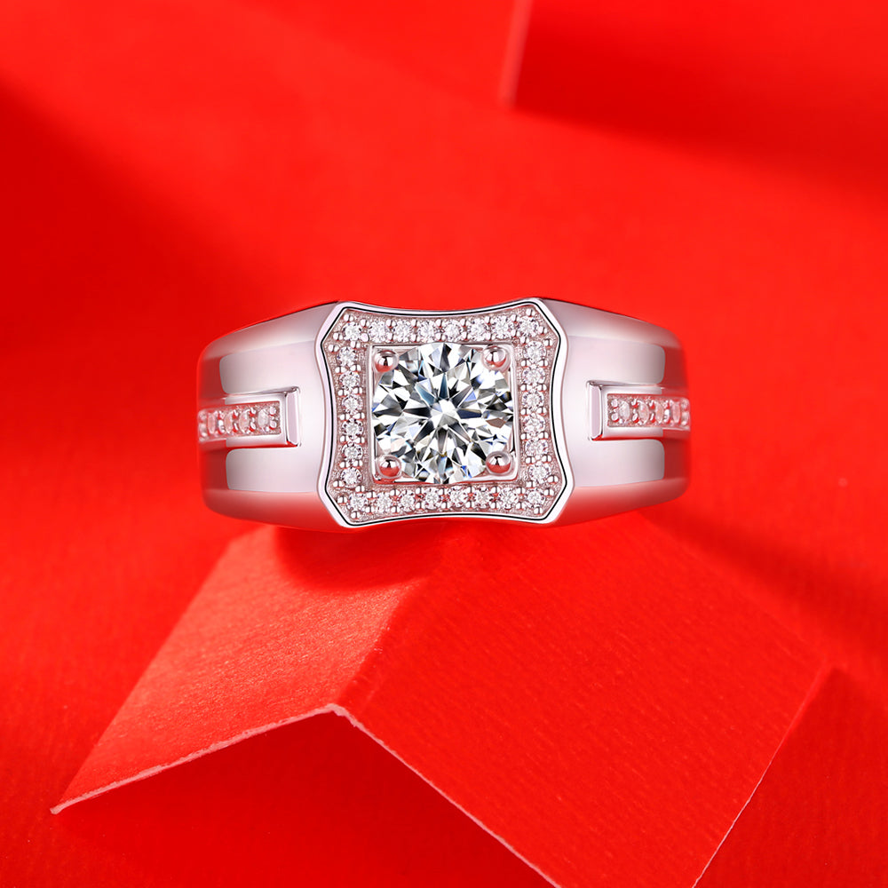 The Perfect 1ct 6.5MMMoissanite Ring for Every Occasion in Stunning Silver Sparkle(GZJZ-R11555-6.5MM)