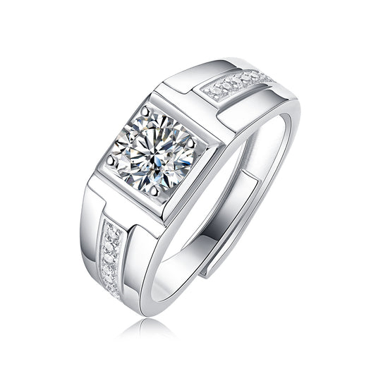 Silver Ring with Dazzling Brilliance and 1ct 6.5MM Moissanite Magic(GZJZ-R11556-6.5MM)