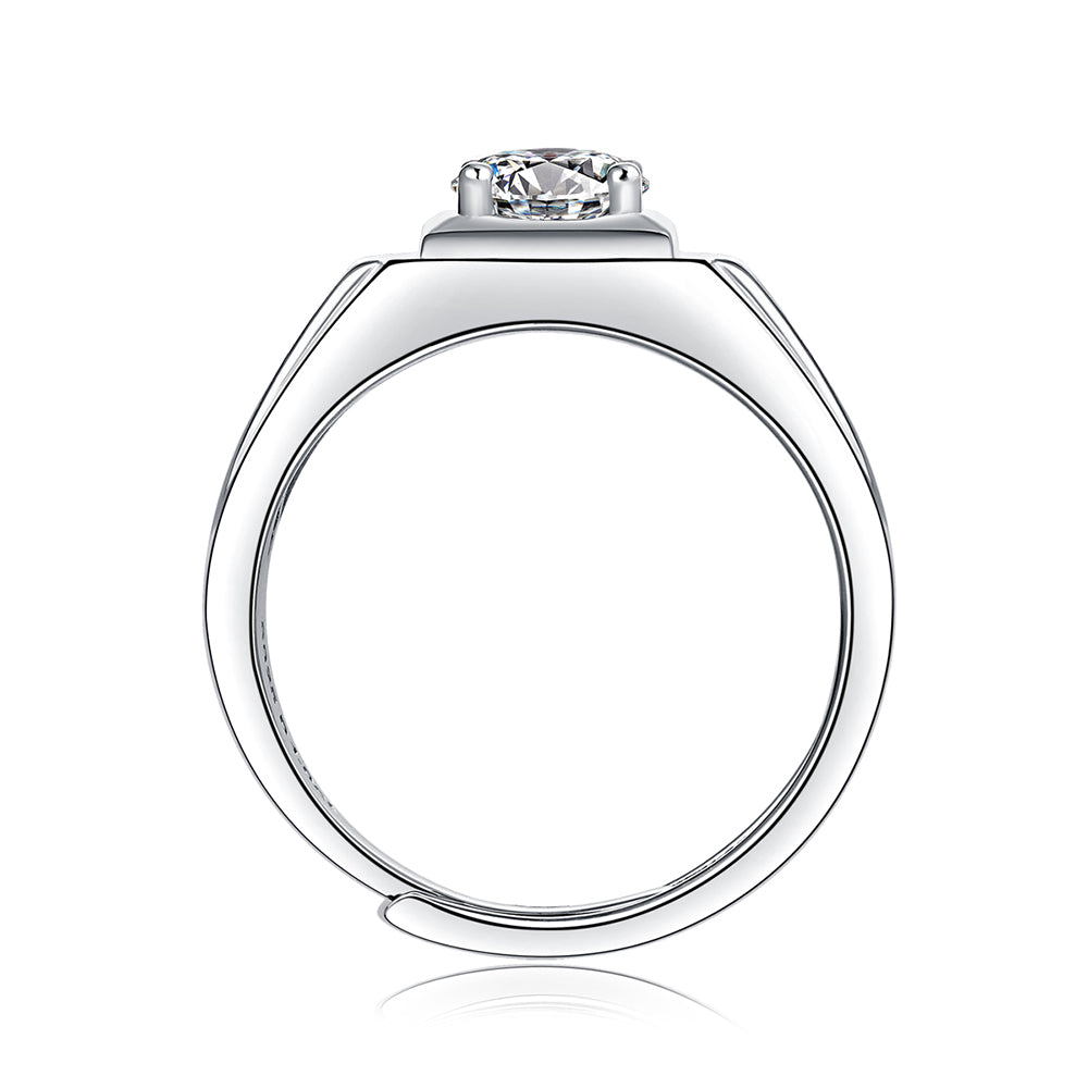 Silver Ring with Dazzling Brilliance and 1ct 6.5MM Moissanite Magic(GZJZ-R11556-6.5MM)