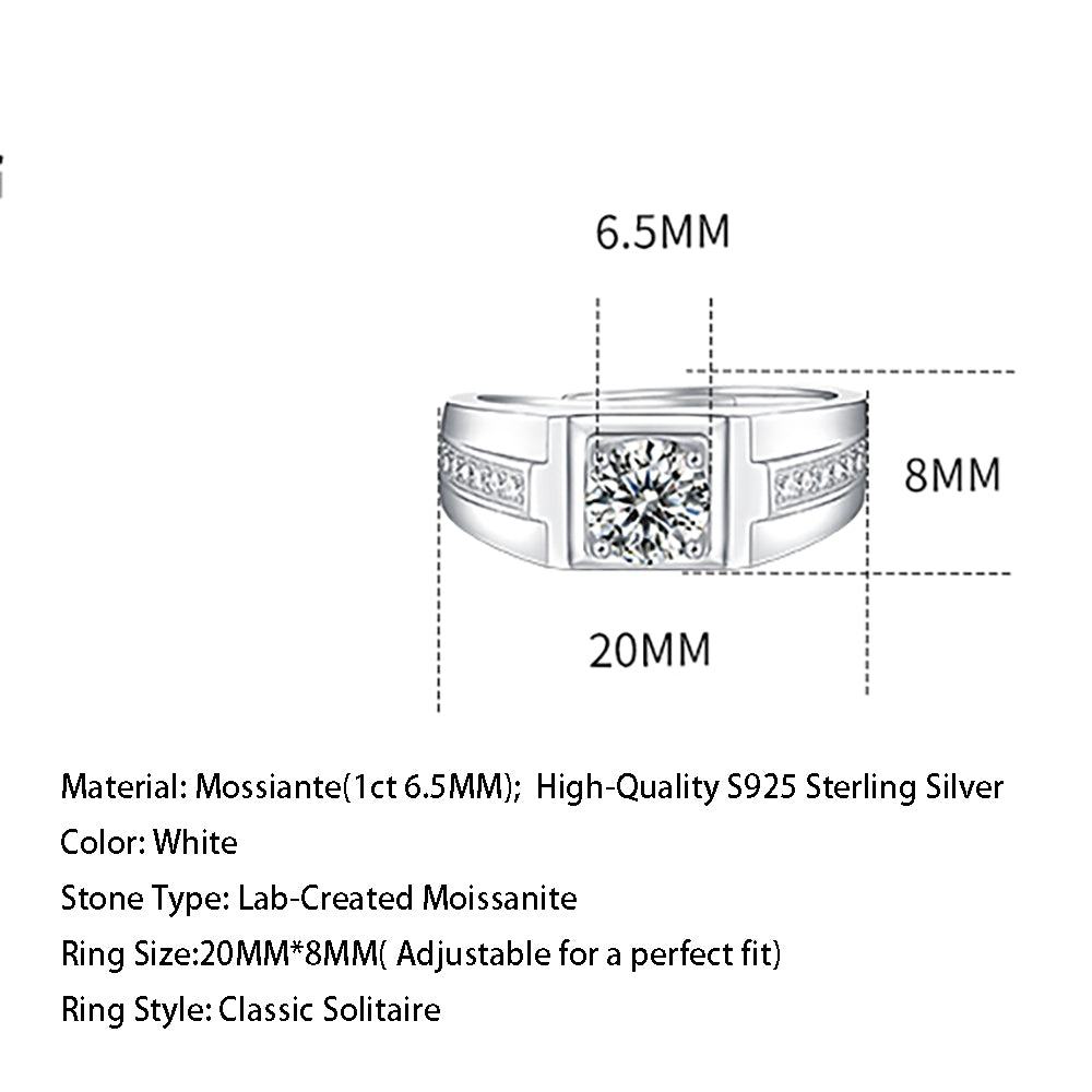 Silver Ring with Dazzling Brilliance and 1ct 6.5MM Moissanite Magic(GZJZ-R11556-6.5MM)