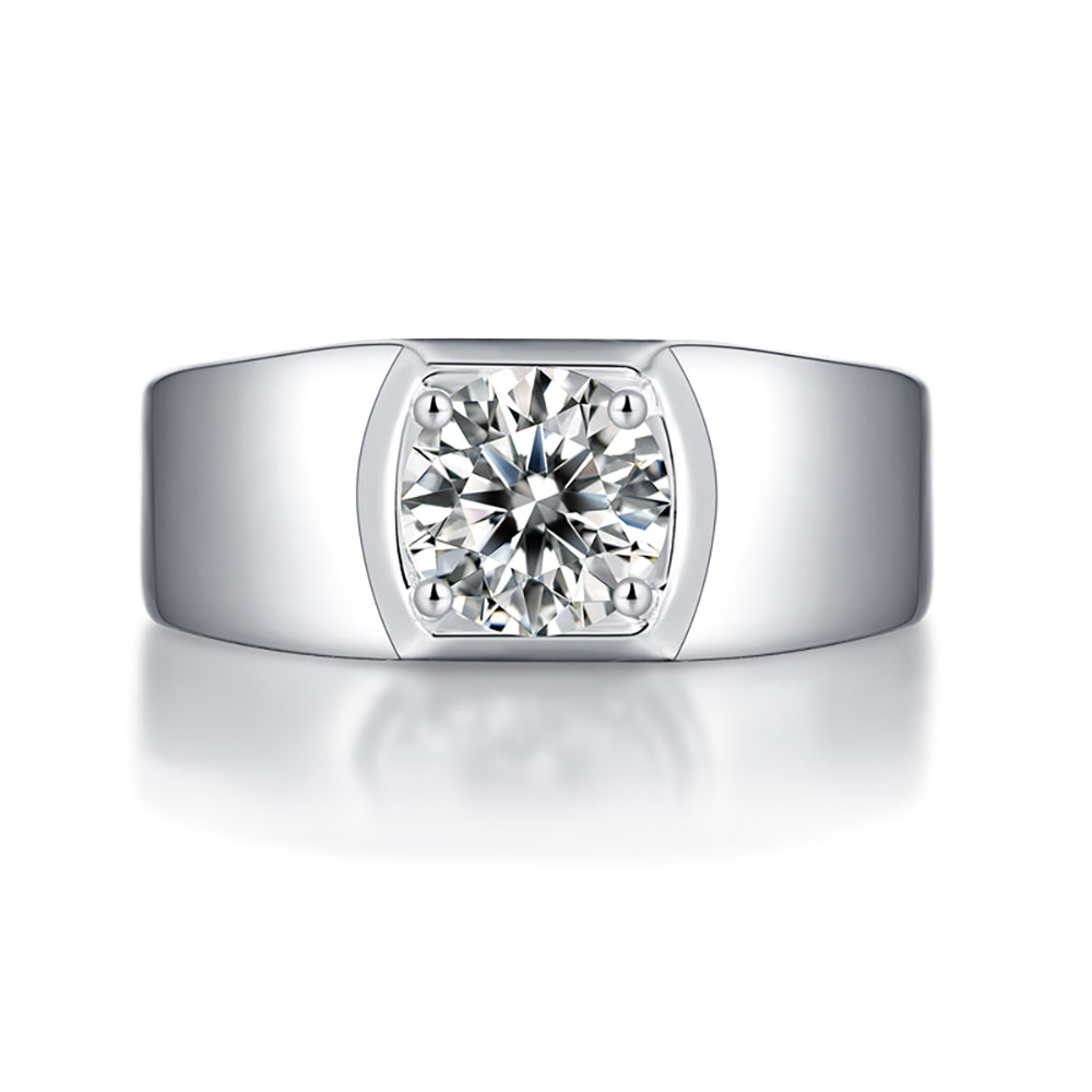 1ct 6.5MM Moissanite and silver promise ring with timeless sparkle(GZJZ-R12934-6.5MM)