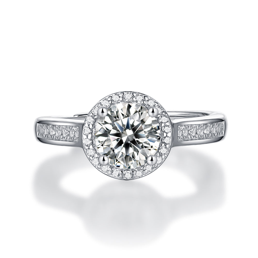 Women's Silver 1ct 6.5MM Moissanite Elegance: A Shiny Statement(GZJZ-R4494--6.5MM)