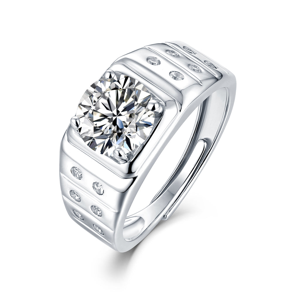 2ct 8MM Moissanite ring set in sterling silver with a glittering solitaire(GZJZ-R9021-8MM)