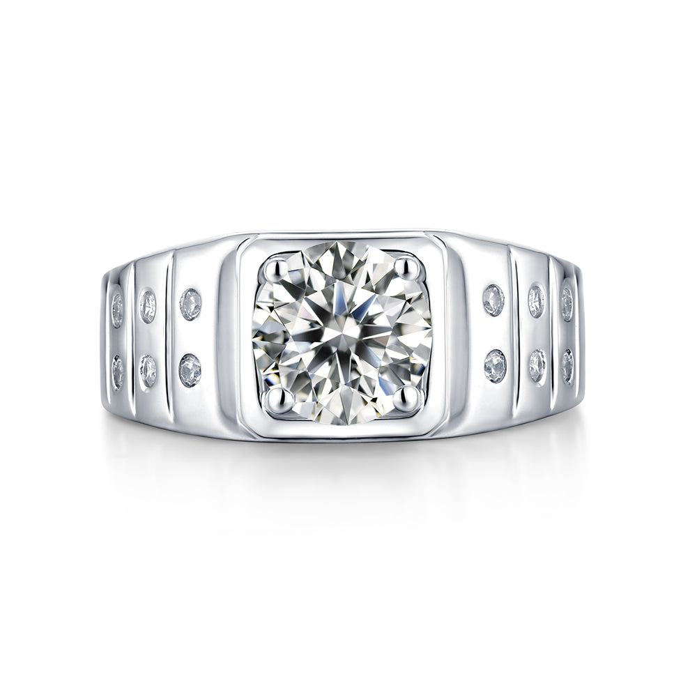 2ct 8MM Moissanite ring set in sterling silver with a glittering solitaire(GZJZ-R9021-8MM)