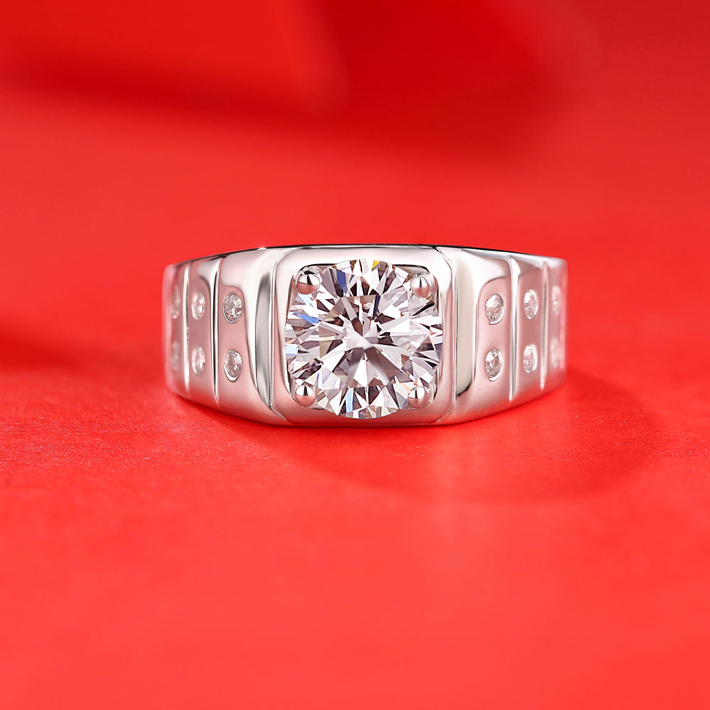 2ct 8MM Moissanite ring set in sterling silver with a glittering solitaire(GZJZ-R9021-8MM)