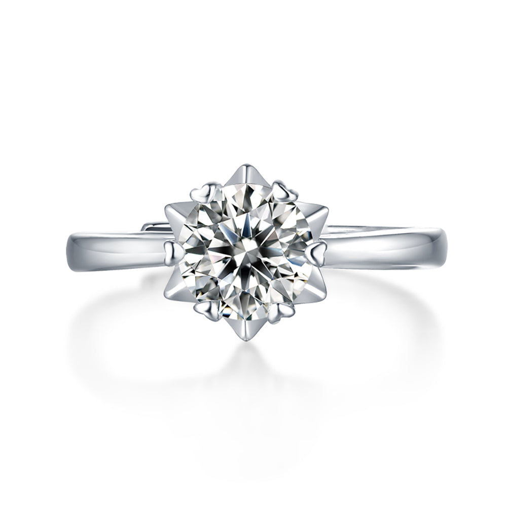 Women's 1ct 6.5MM Moissanite Solitaire in Sterling Silver: Redefining Elegance(GZJZ-R9194-6.5MM)