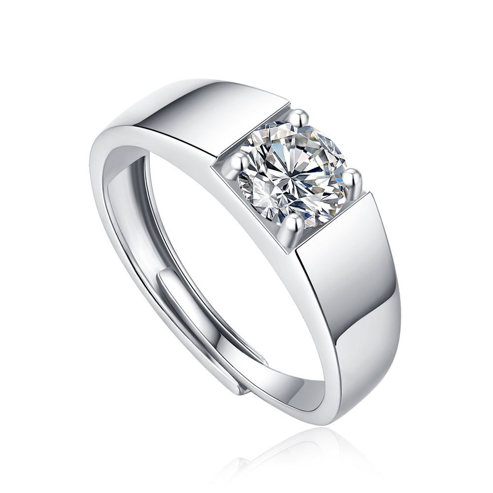 Sterling silver moissanite engagement ring with radiant beauty(GZJZ-R9655-5MM)