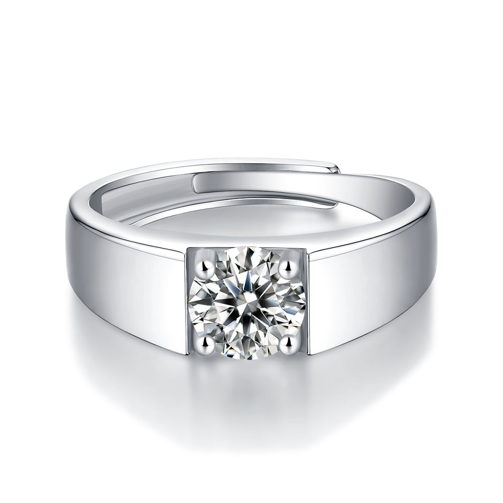 Sterling silver moissanite engagement ring with radiant beauty(GZJZ-R9655-5MM)