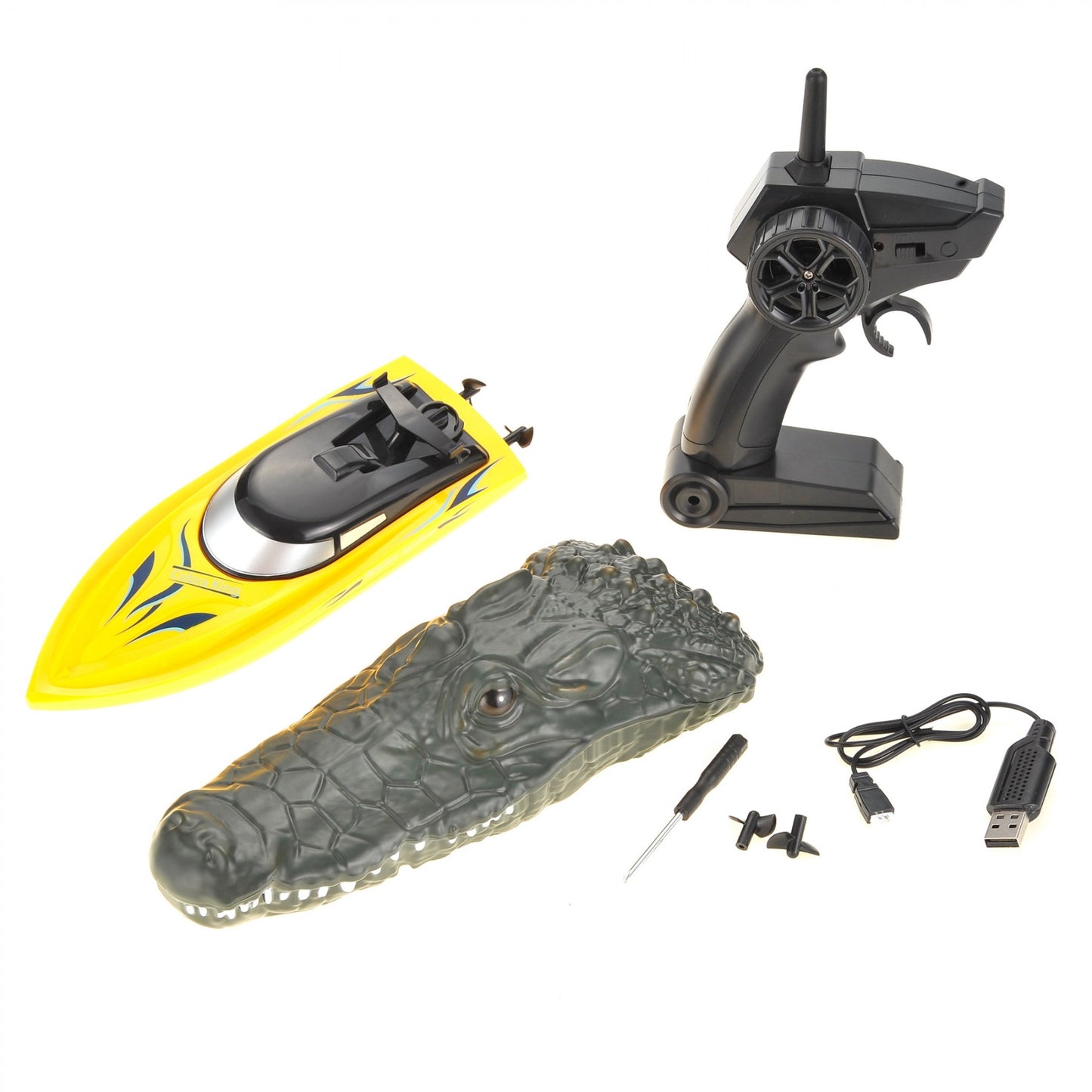 2 In 1 Radio Remote Controlled Crocodile Speedboat