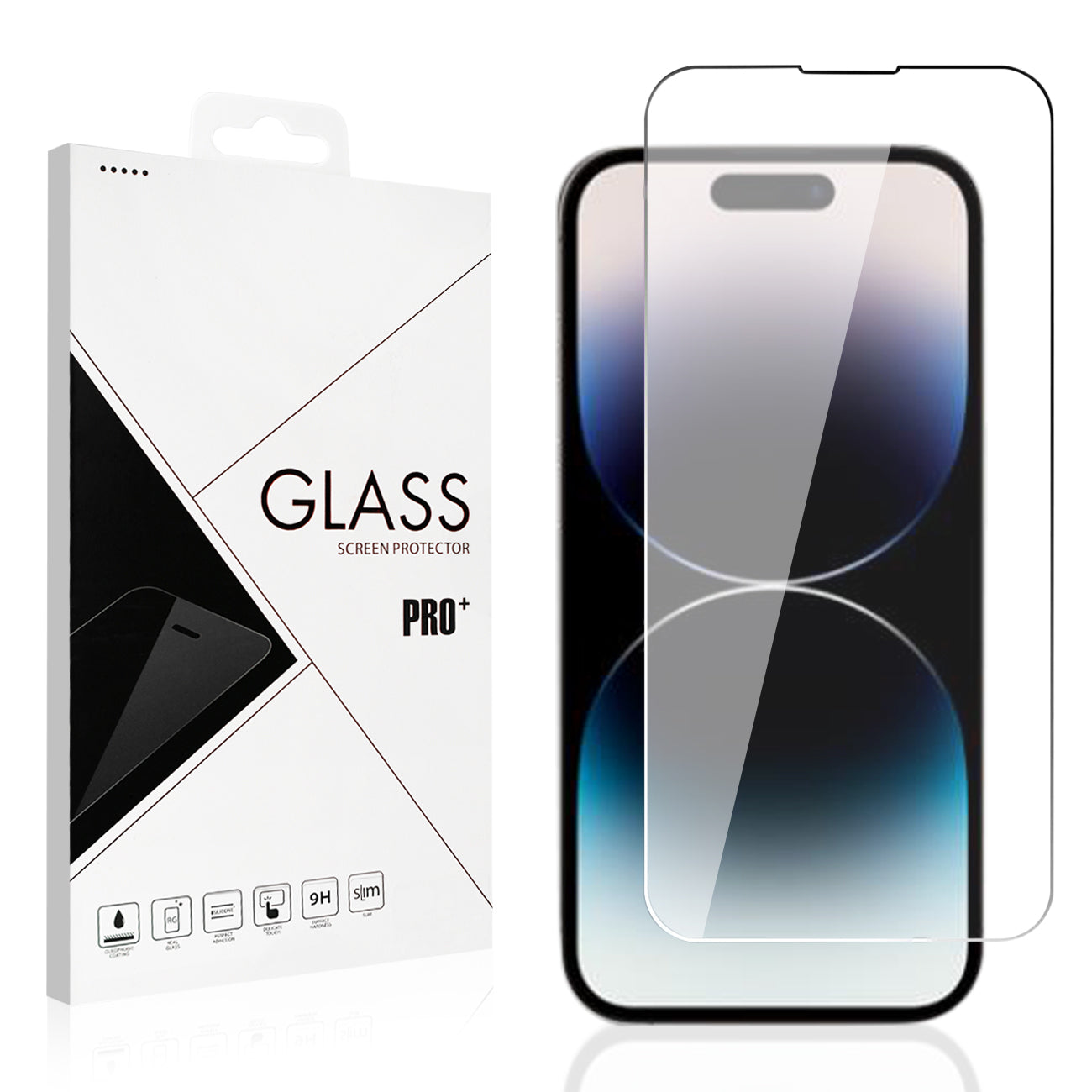 1 set( Case+Screen Glass)High Quality 2X Clean PC and TPU Bumper Case In Clear For Apple iPhone 14 Pro+APPLE IPHONE 14 PRO 2.5D Super Durable Glass