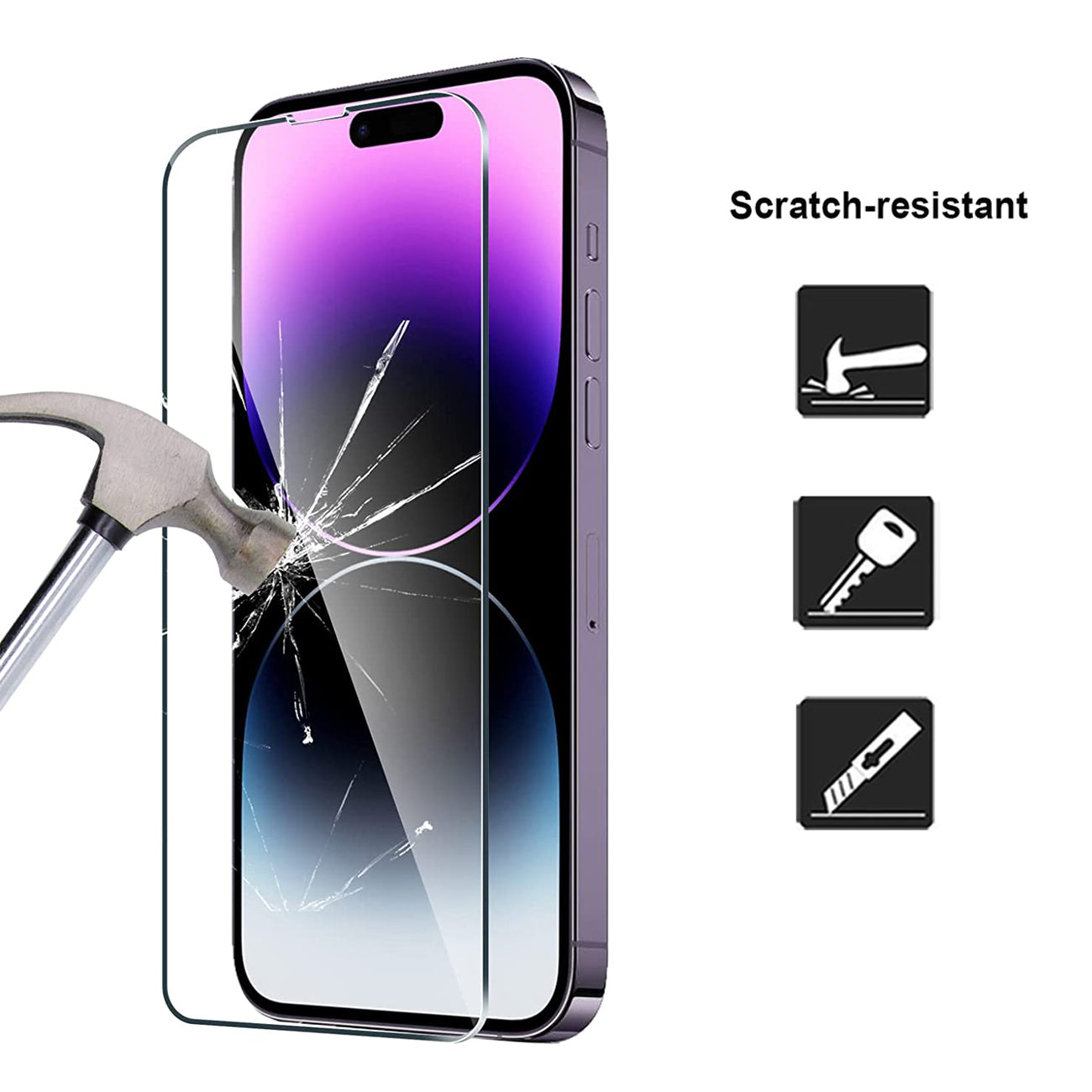 1 Set( Case+Screen Glass)Magnetic Wireless Charging TPU Bumper Case For iPhone 14 Pro In Clear+APPLE IPHONE 14 PRO 2.5D Super Durable Glass