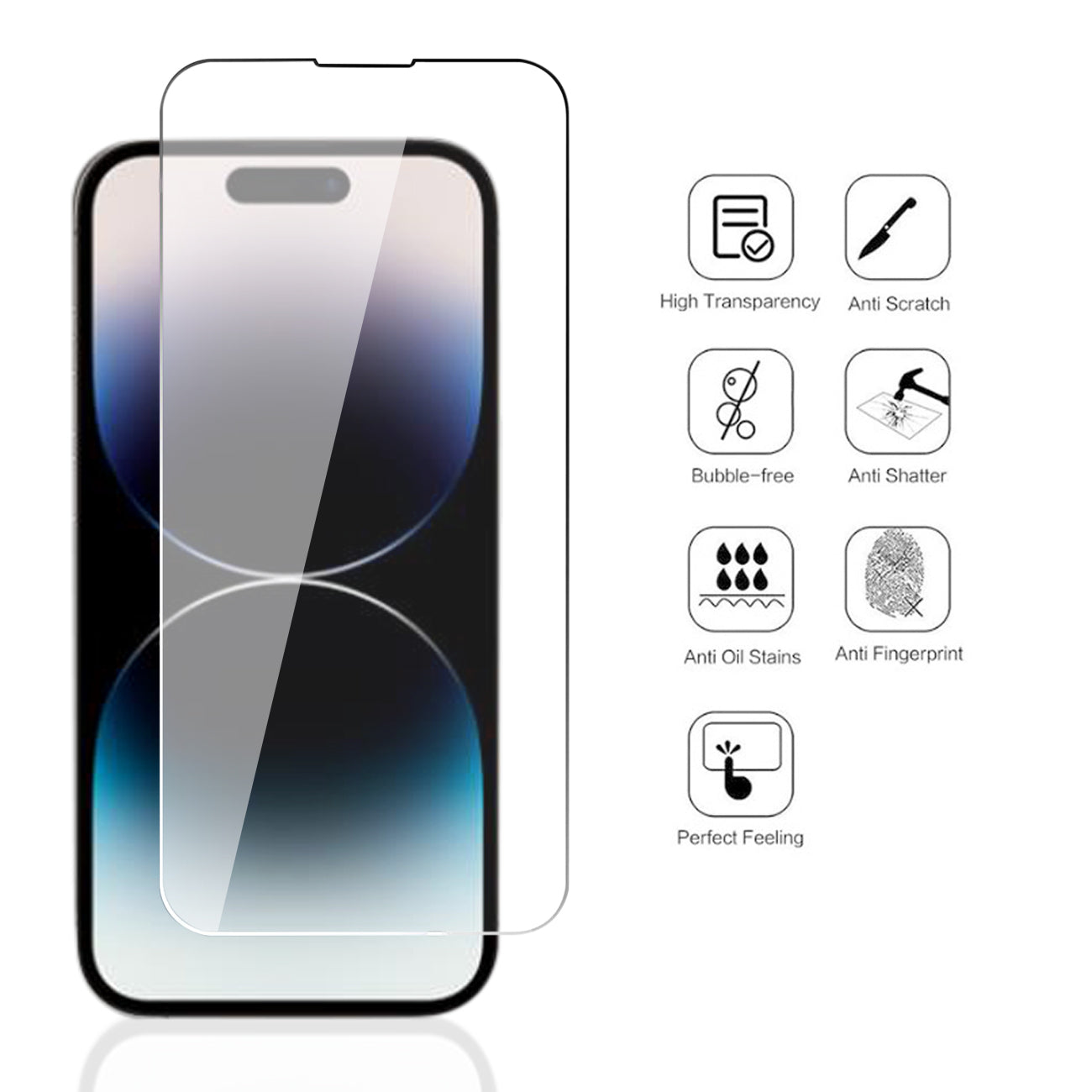 1 set(Case+Screen Glass) Magnetic Wireless Charging TPU Bumper Case For iPhone 14 Pro Max In Clear +APPLE IPHONE 14 PRO MAX 2.5D Super Durable Glass