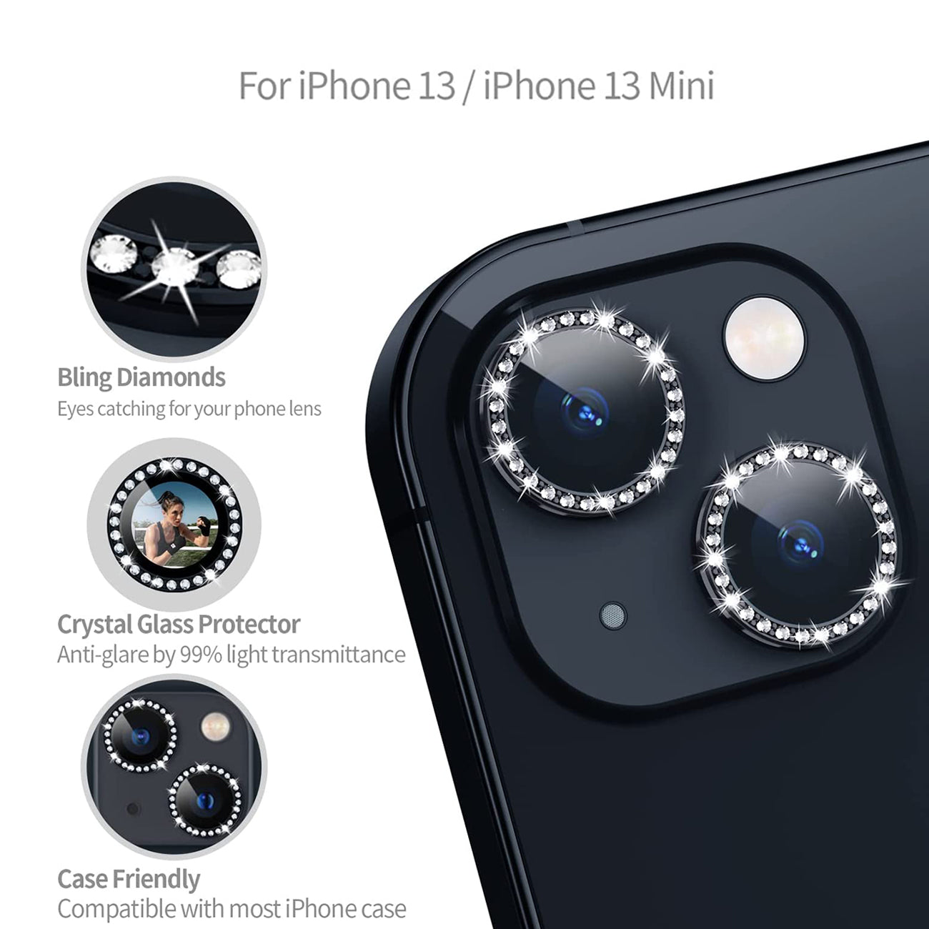 Diamond Camera Lens Protector for iPhone 14 / iPhone 14 Plus