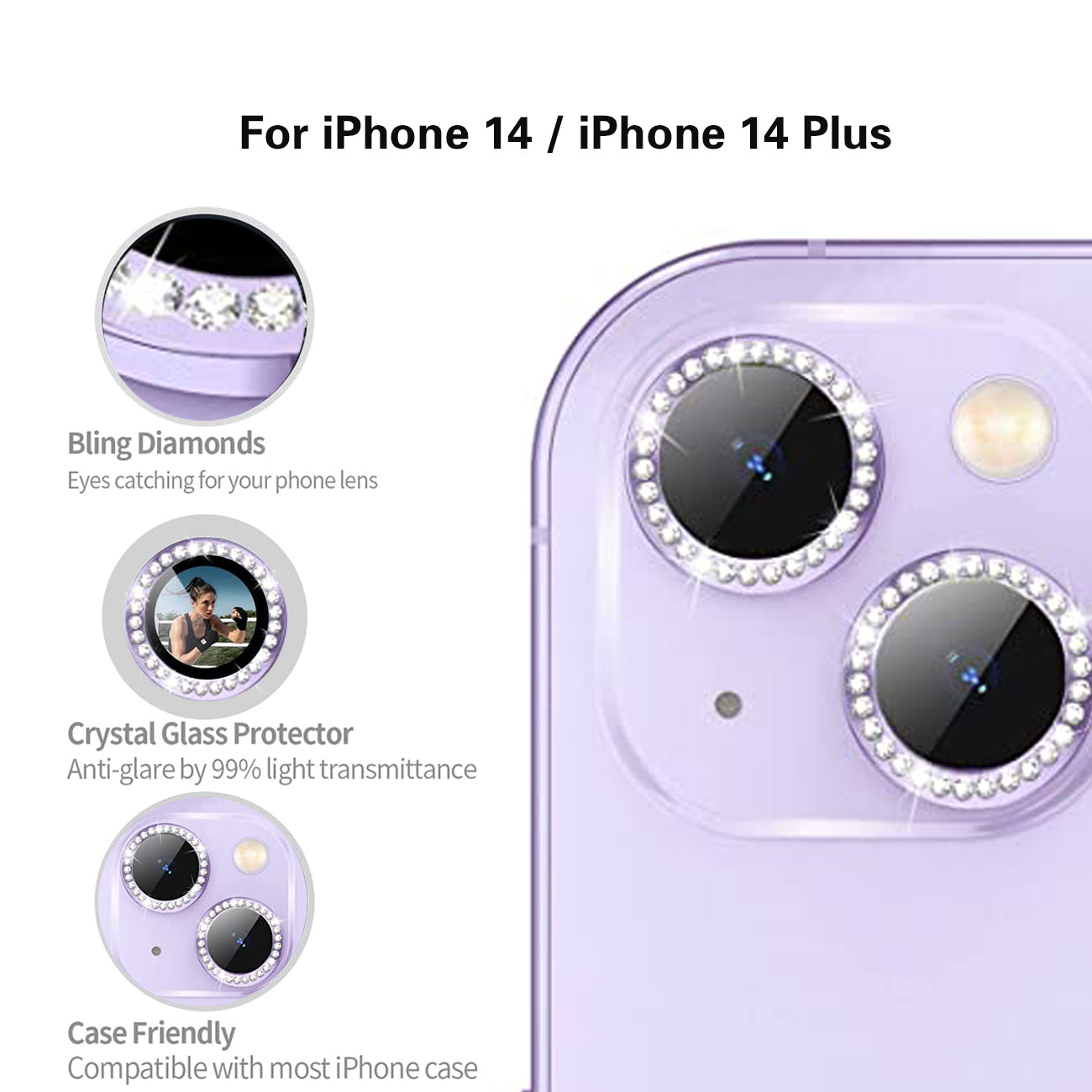 Diamond Camera Lens Protector for iPhone 14 / iPhone 14 Plus