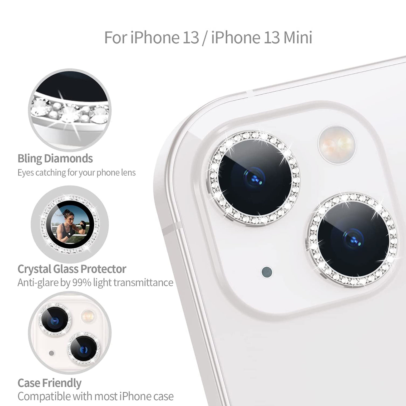 Diamond Camera Lens Protector for iPhone 14 / iPhone 14 Plus