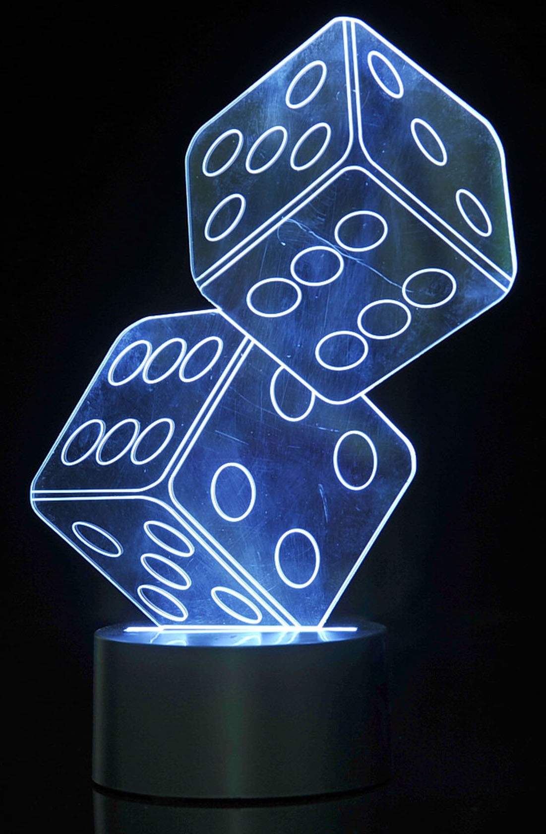 3D Dice Lighting Laser Cut Precision LED Lights