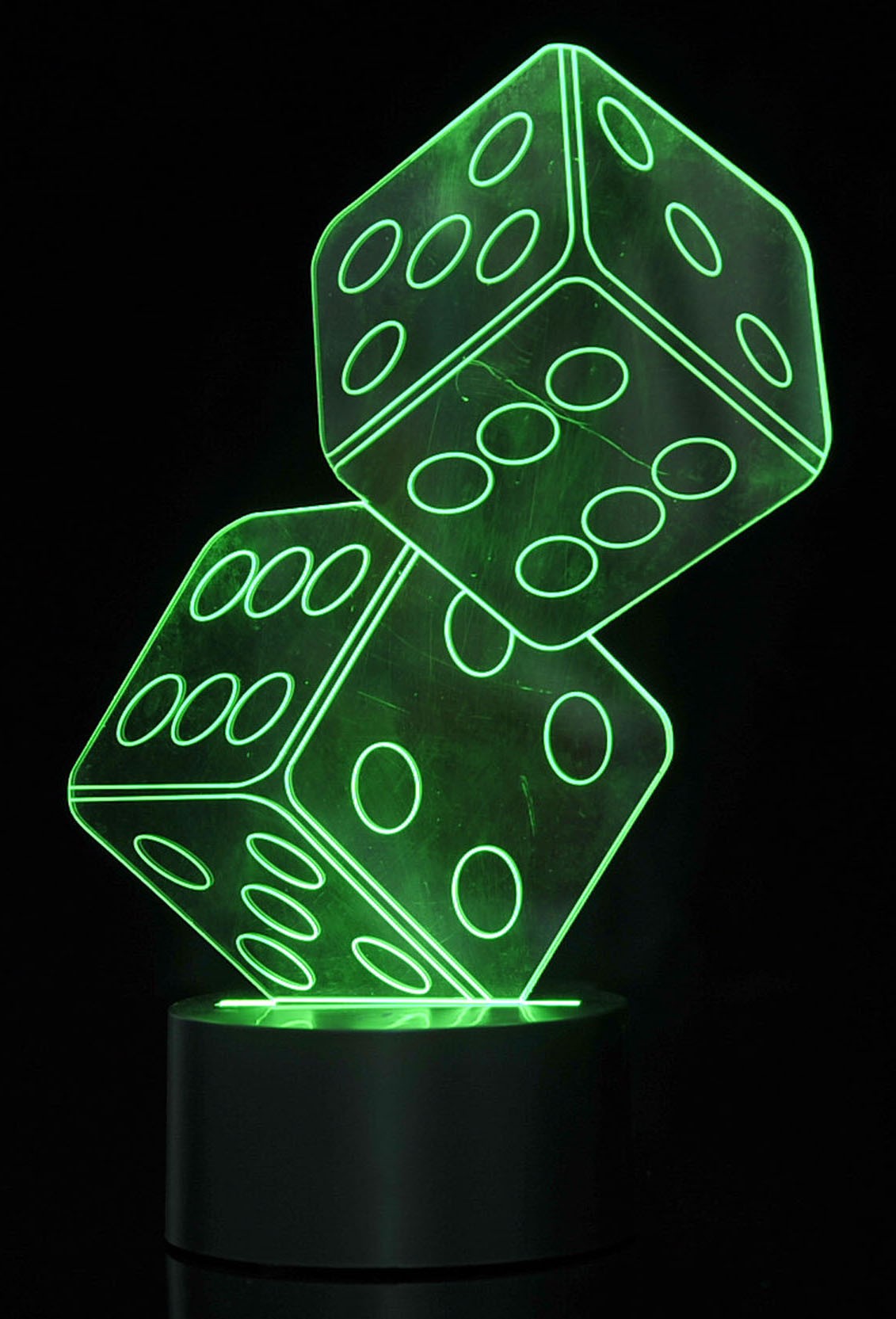 3D Dice Lighting Laser Cut Precision LED Lights