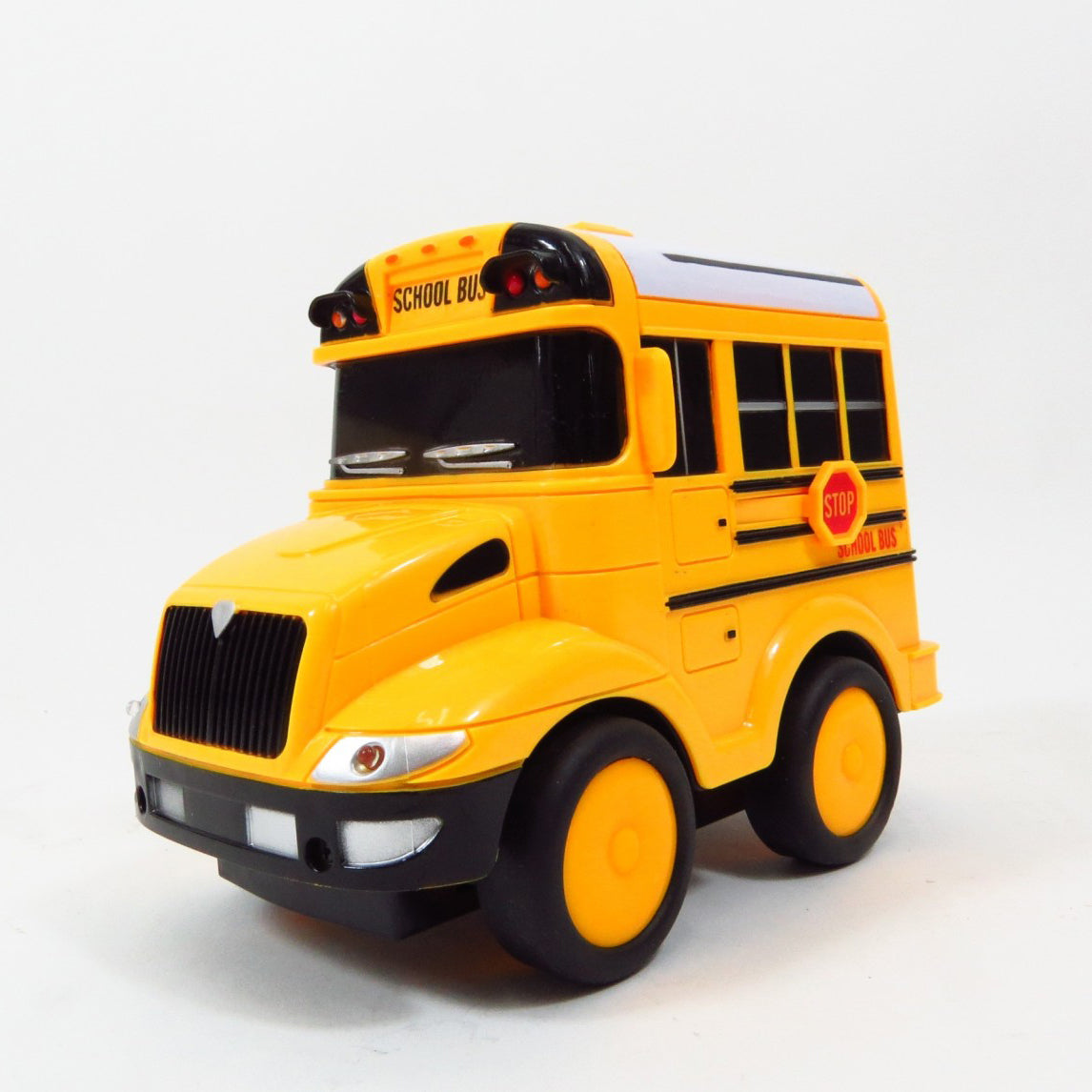 School Bus RC Toy Car For Kids With Steering Wheel Remote, Lights And Sounds