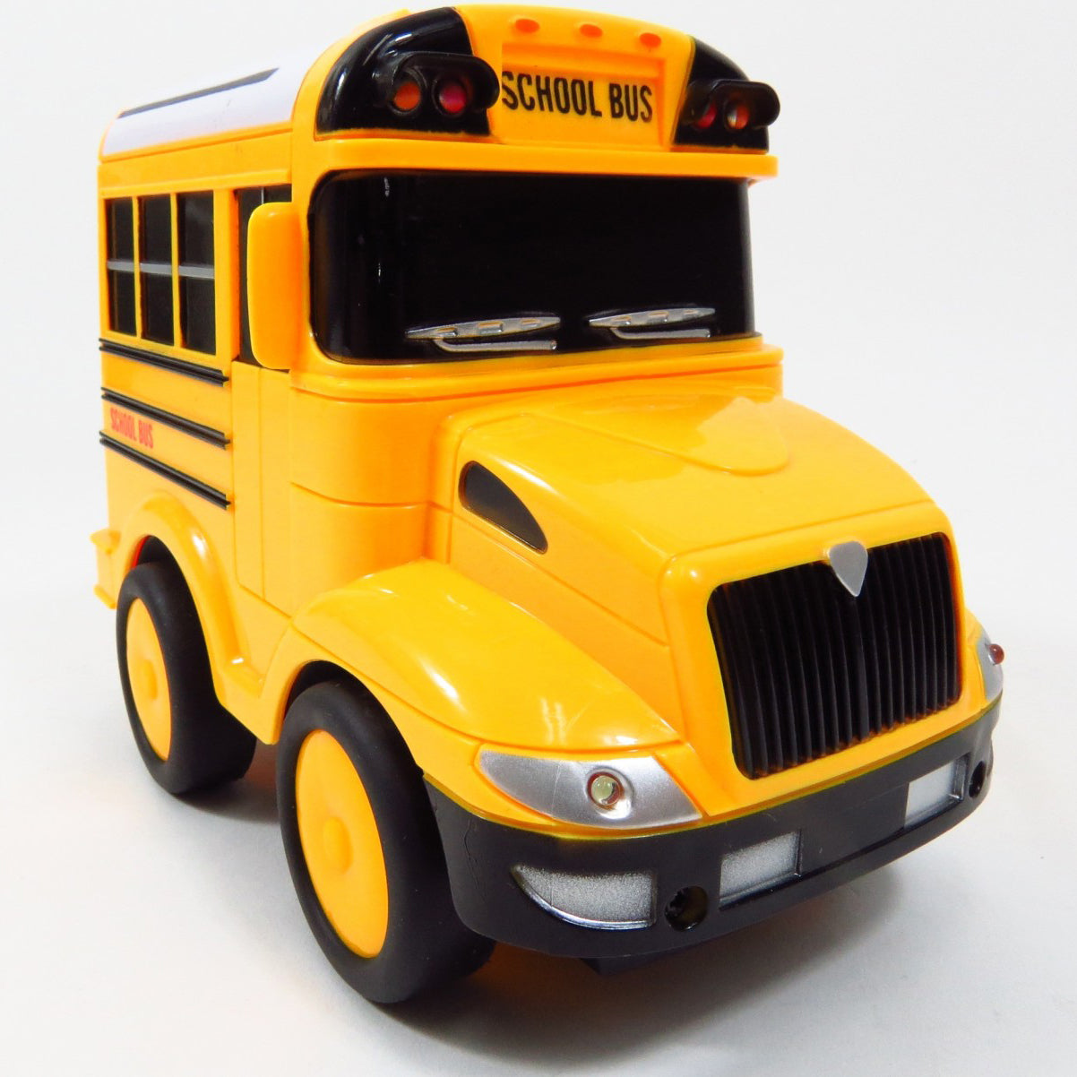 School Bus RC Toy Car For Kids With Steering Wheel Remote, Lights And Sounds