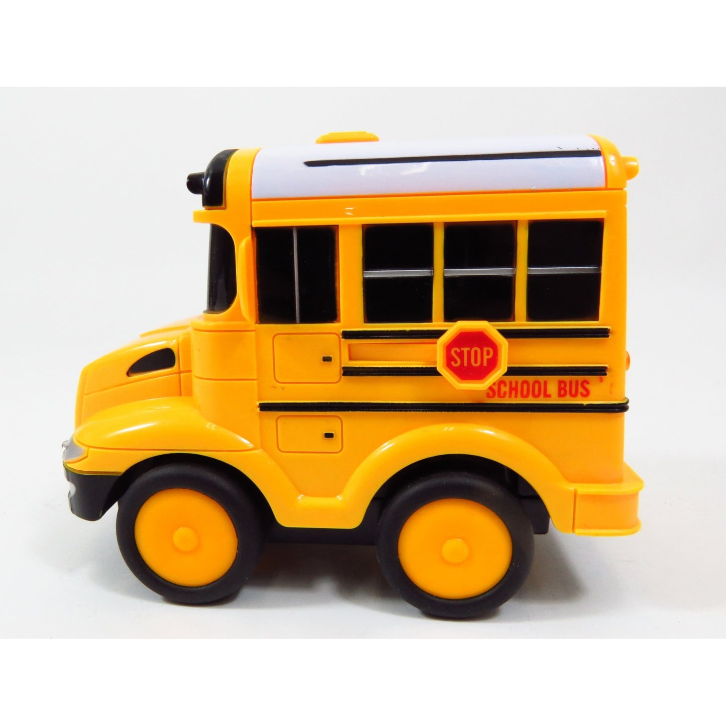 School Bus RC Toy Car For Kids With Steering Wheel Remote, Lights And Sounds