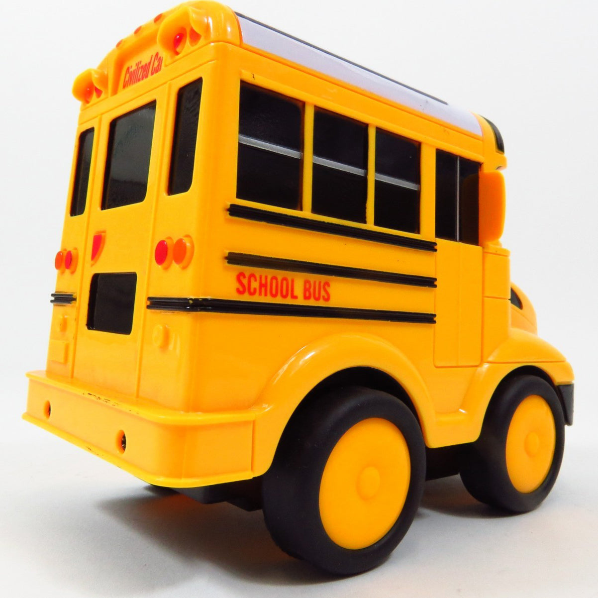 School Bus RC Toy Car For Kids With Steering Wheel Remote, Lights And Sounds