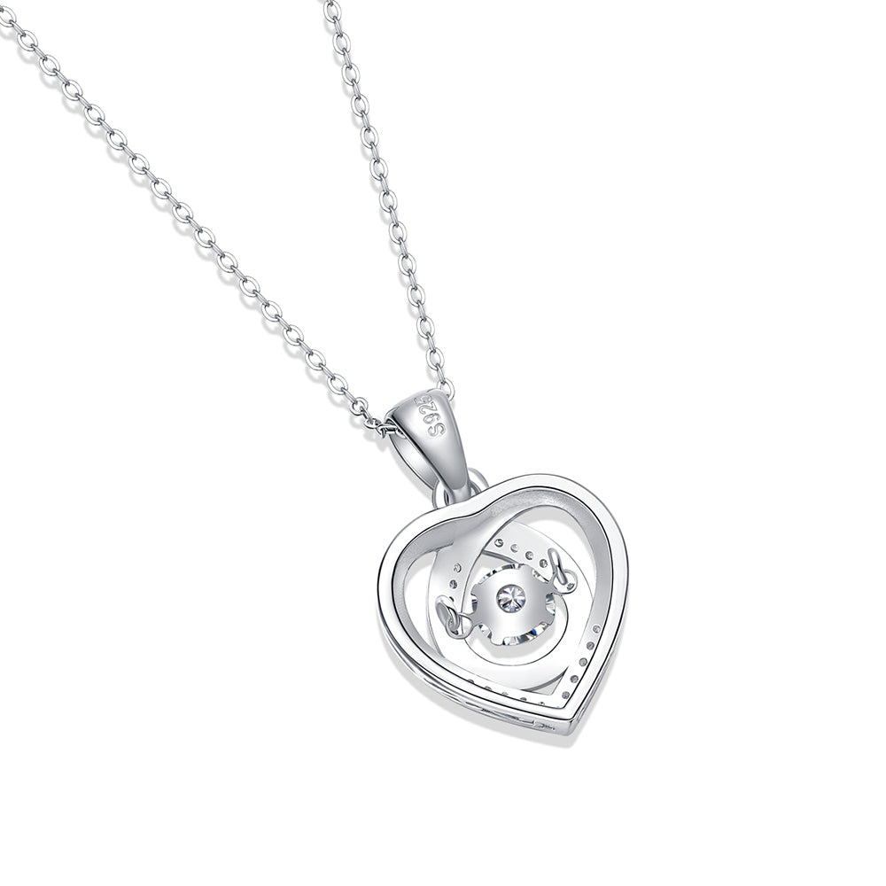 Moissanite Solitaire Necklace with S925 Silver Chain: Classic Elegance(GZJZ-p12351-5MM)