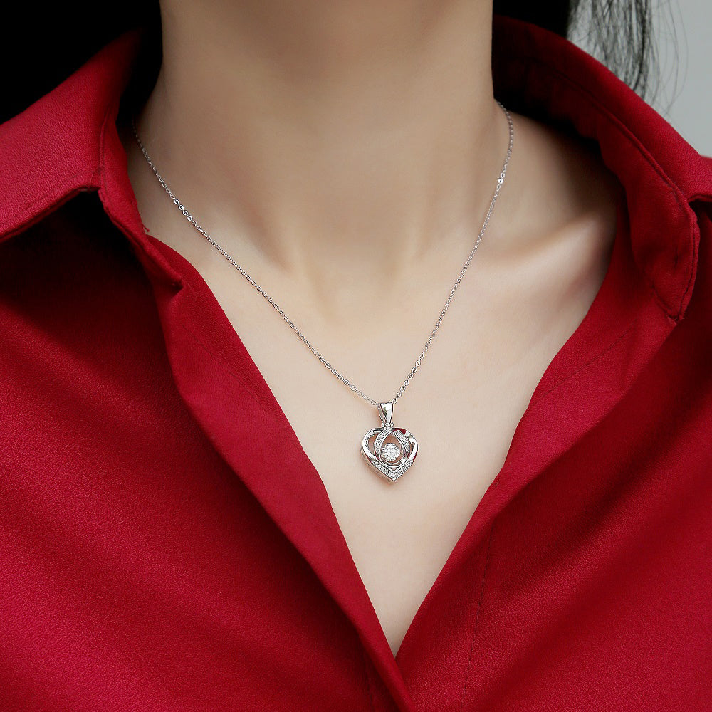 Moissanite Solitaire Necklace with S925 Silver Chain: Classic Elegance(GZJZ-p12351-5MM)