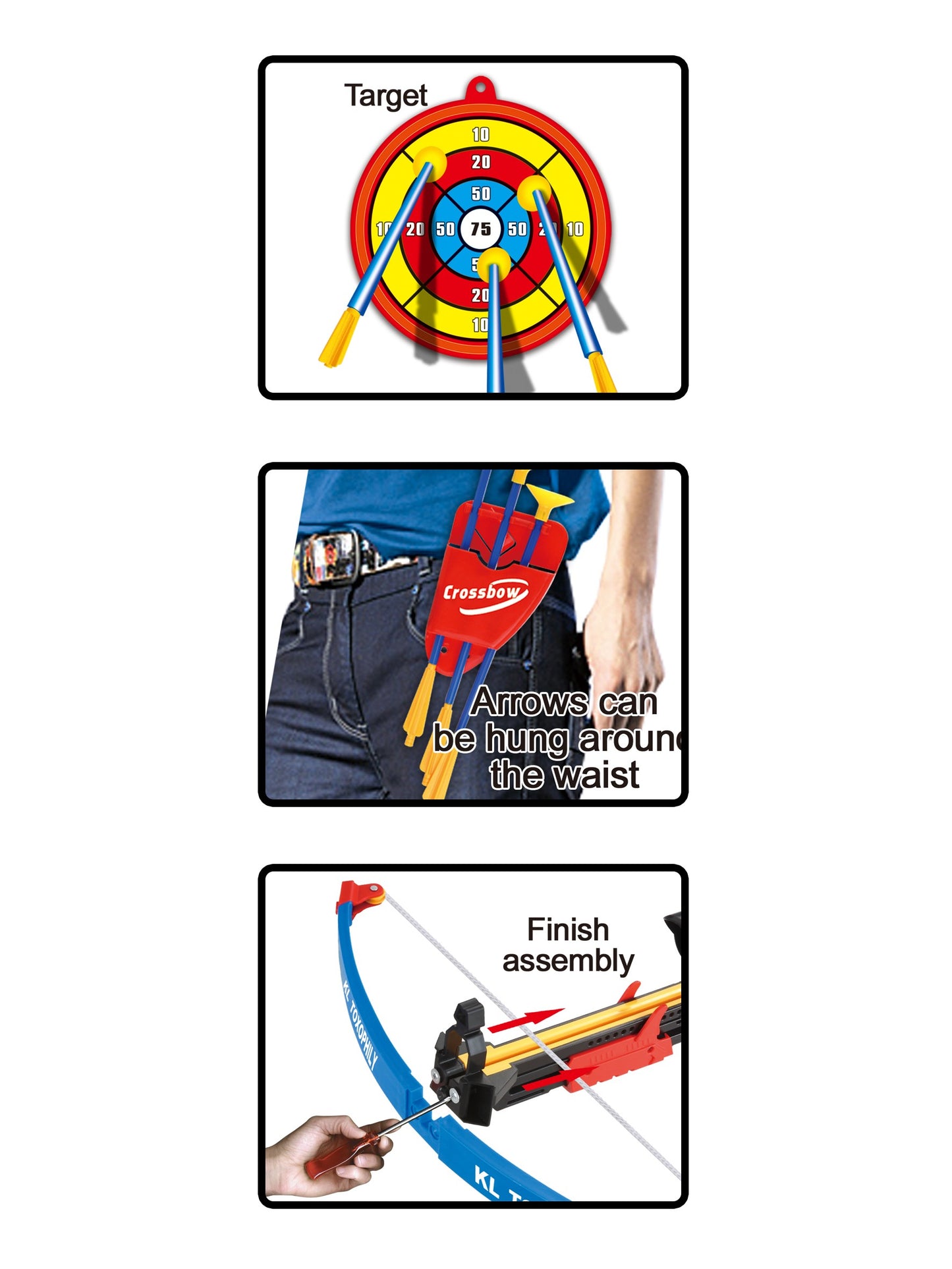 Archery Crossbow And Arrow Toy Set With Target