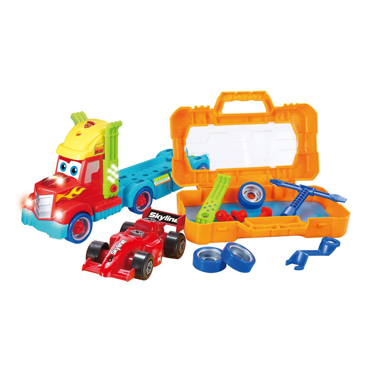 Take-A Part Carrier Tool Box With Racing Car And Lights & Sounds