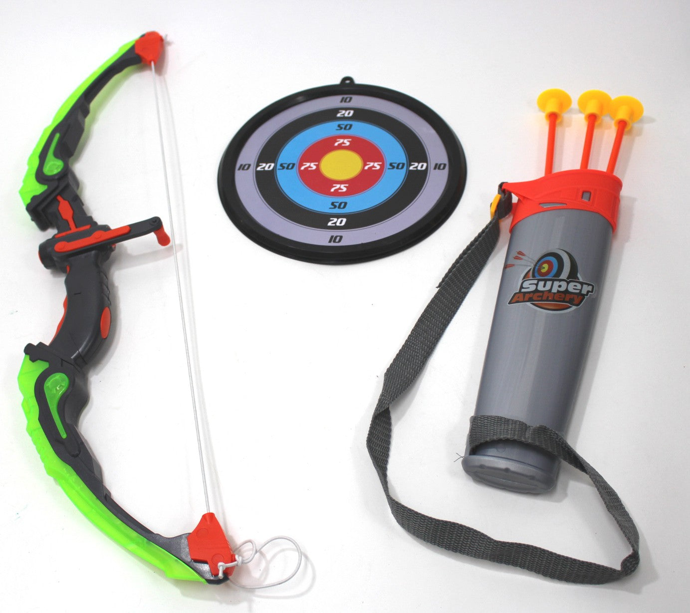 Bow And Arrow Playset With Quiver And Target (Green)