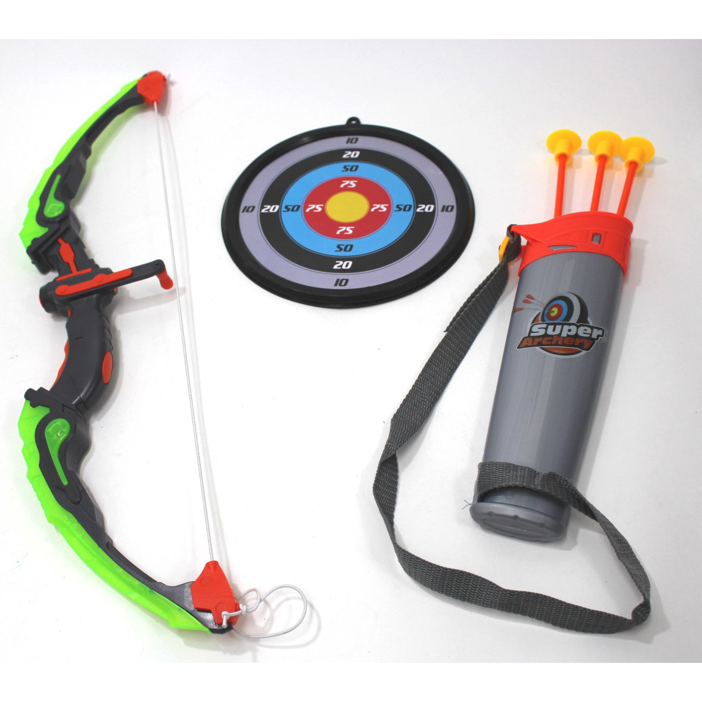 Bow And Arrow Playset With Quiver And Target (Green)