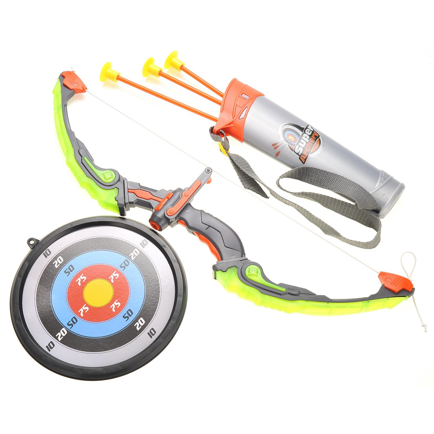 Bow And Arrow Playset With Quiver And Target (Green)