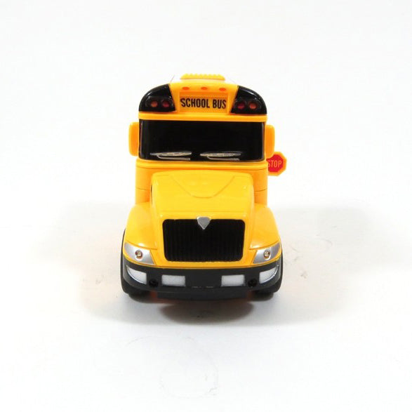 School Bus RC Toy Car For Kids With Steering Wheel Remote, Lights And Sounds