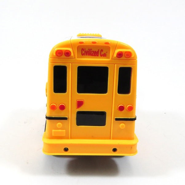 School Bus RC Toy Car For Kids With Steering Wheel Remote, Lights And Sounds