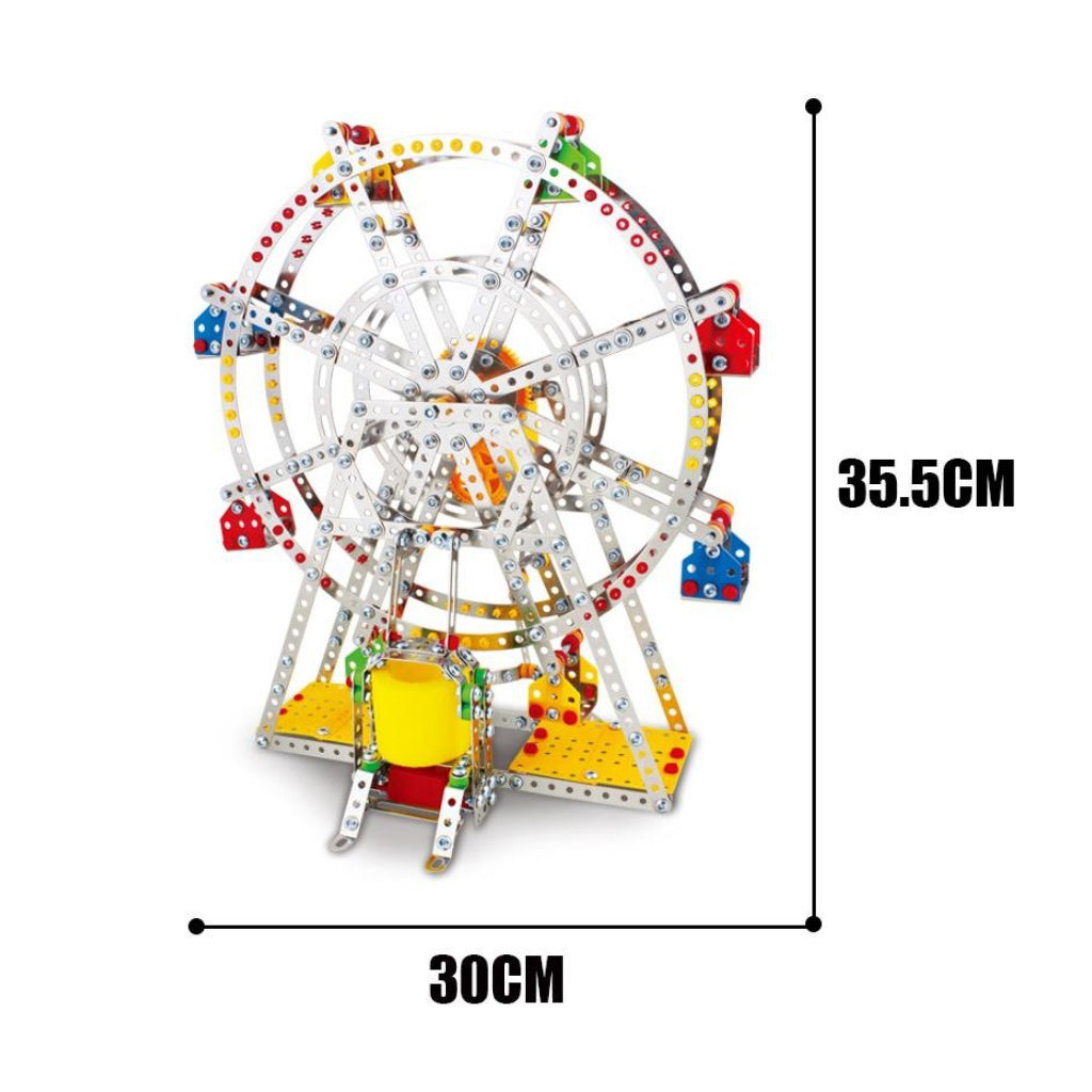 Metal Toy Ferris Wheel Model Building Kit With Lights And Music