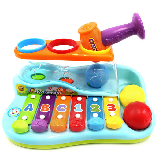 Rainbow Xylophone Piano Pounding Bench For Kids With Balls And Hammer