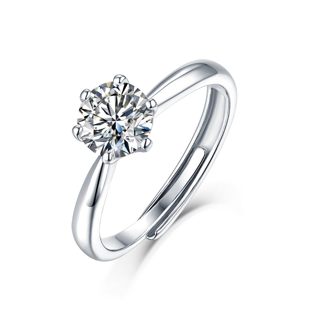 Women's The Perfect 1ct 6.5MM Moissanite Ring for Every Occasion in Stunning Silver Sparkle(GZJZ-r9094-6.5MM)